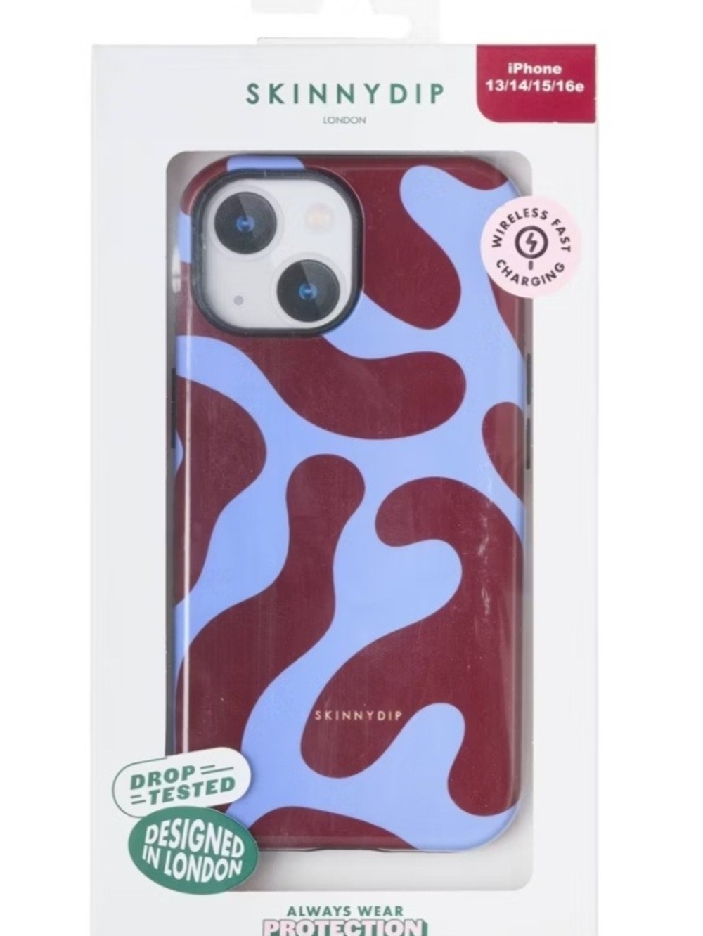Skinnydip iPhone 17e/16e/15/14/13 Phone Case with Magsafe - Blue and Maroon Patt